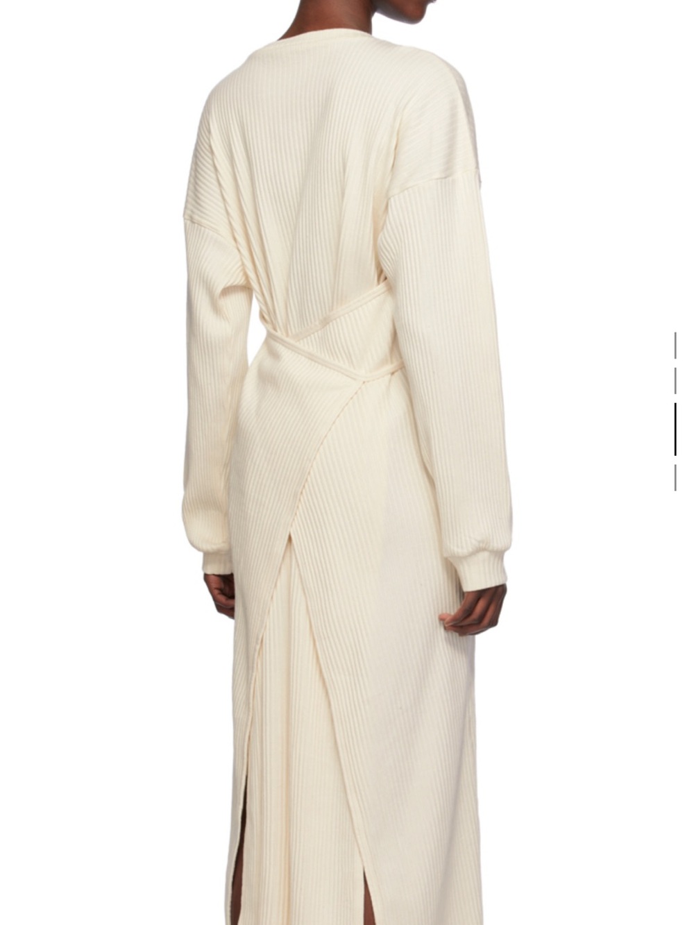 Ribbed Knit Maxi Dress in Cream